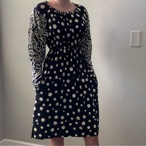 Ampersand Heart New York Black/White/Tan Leopard Polka Dot Amplitude Dress